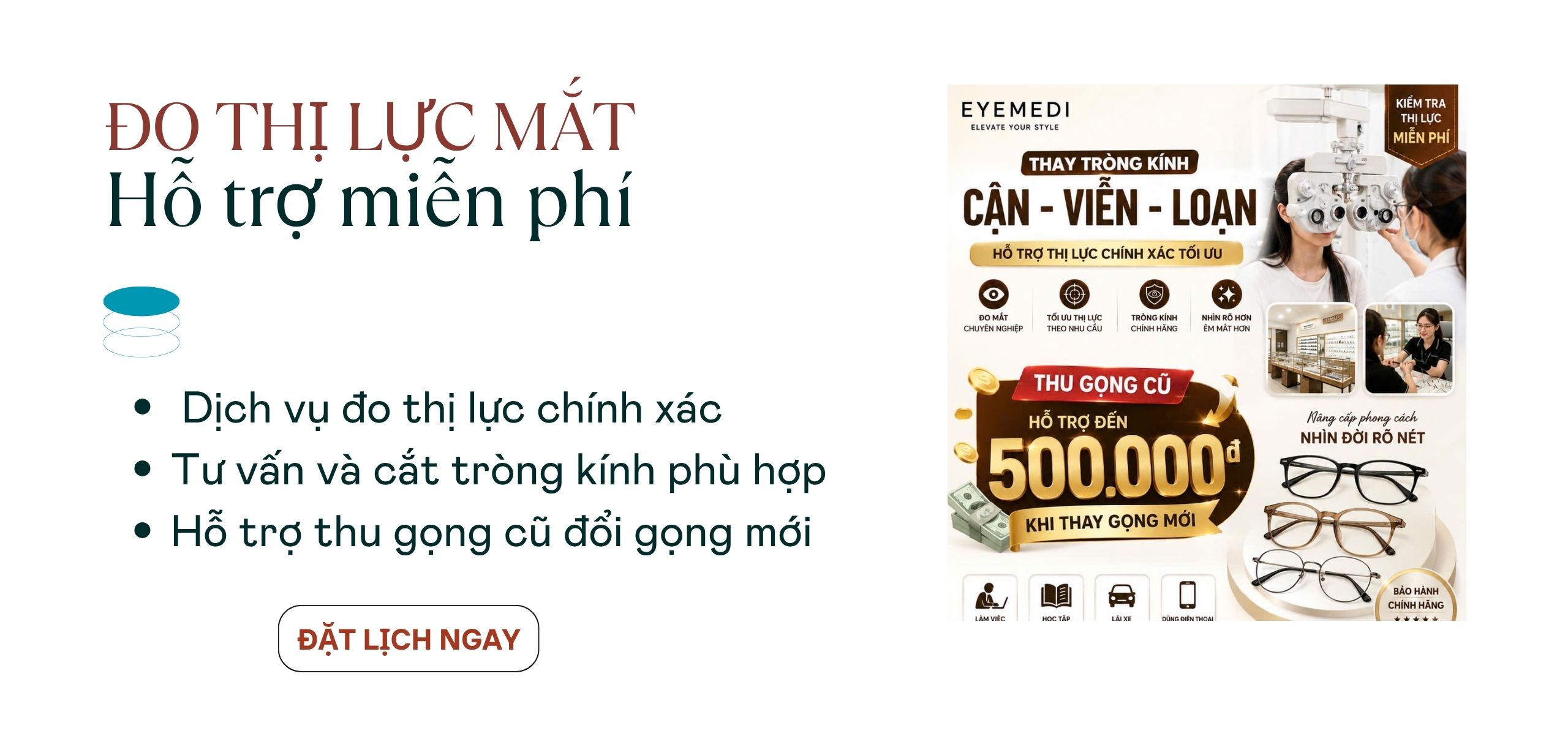 Đặt lịch đo mắt miễn phí